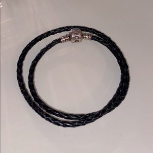 Pandora Double Black Leather Bracelet